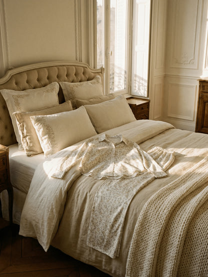 Long Pyjama Set | Pastel Floral White